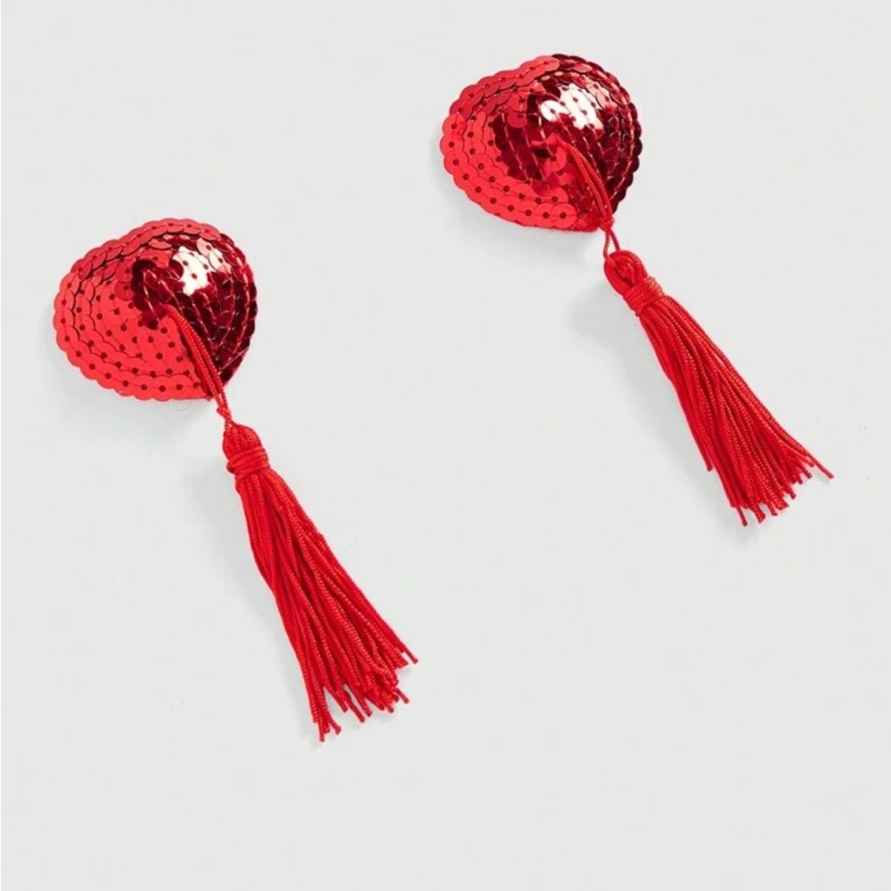 Red Sequin Tassel Nipple Covers